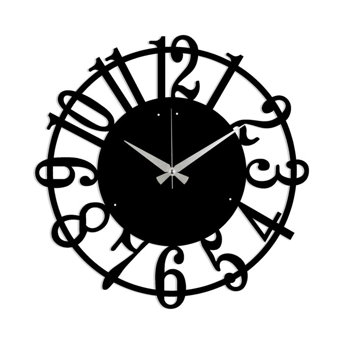 Wallity Reloj de Pared Decorativo de Metal Negro